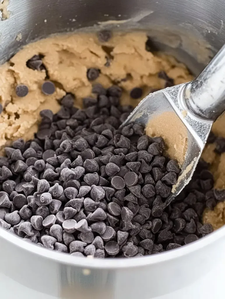 Chocolate Chip Cookies Mix In The Chocolate Chips
