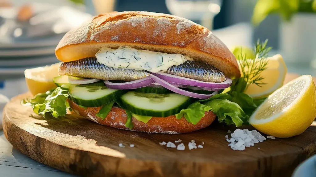 Matjesbrötchen Sandwich