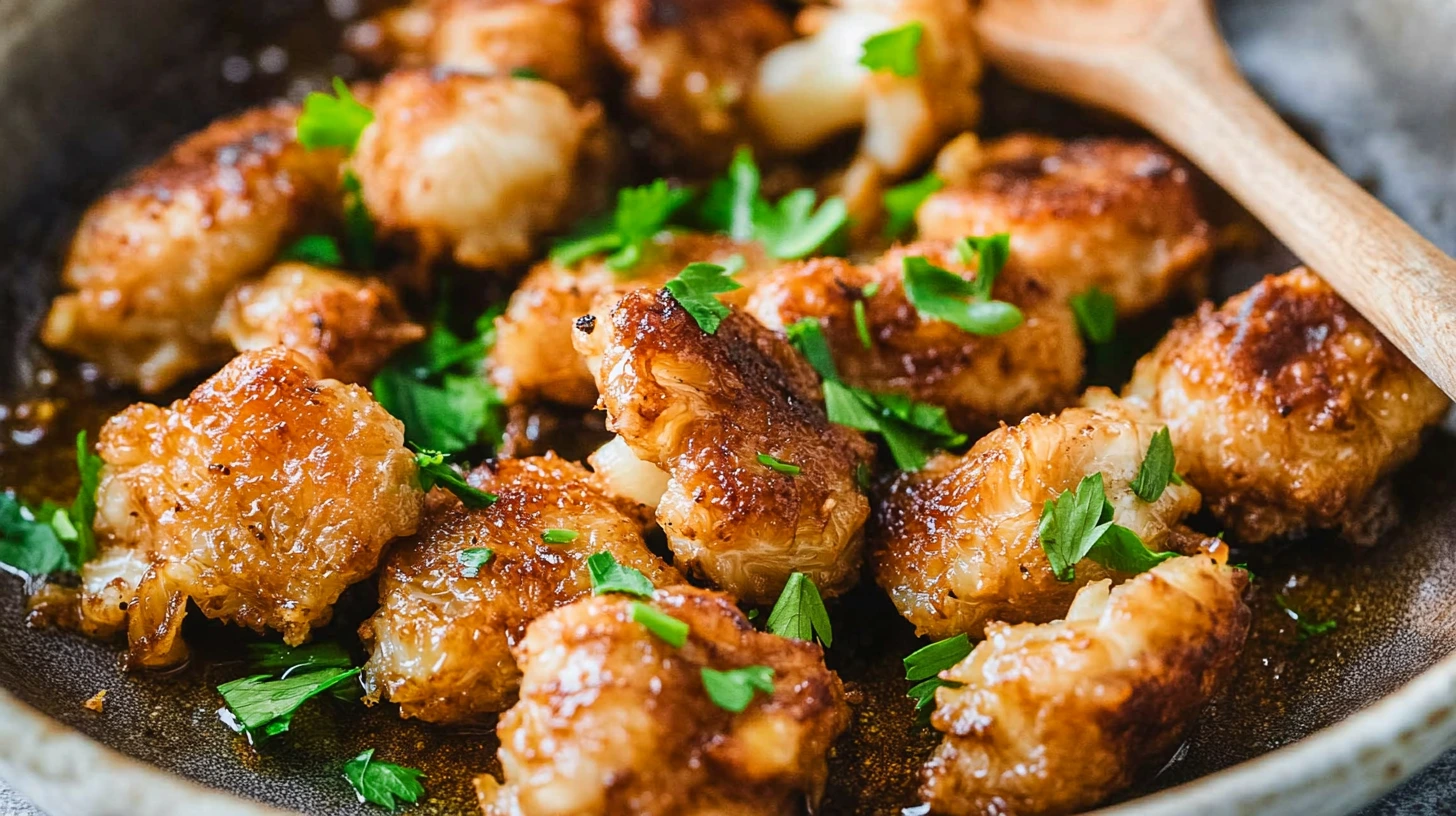 Fresh Lion’s Mane mushrooms used in a healthy recipe