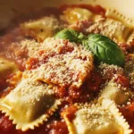 Ravioli Simmering In Sauce