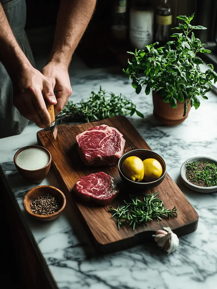 Venison Soaking In Milk With Herbs