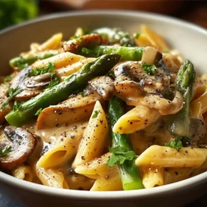 Mushroom And Asparagus Chicken Penne